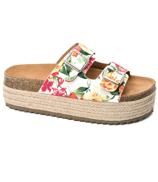 Corkys No Filter White Floral Sandals