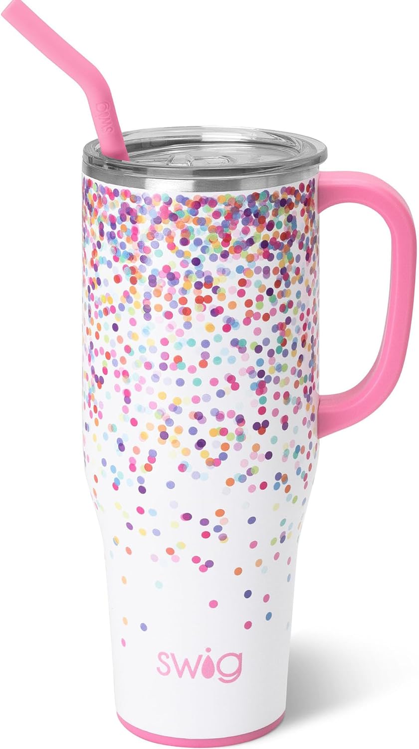 Swig Life 40 Oz Confetti Tumbler with Straw