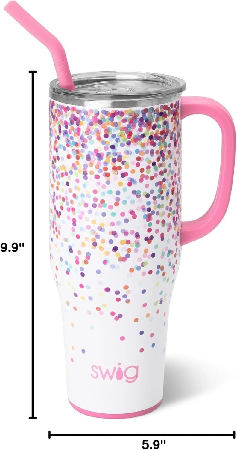 Swig Life 40 Oz Confetti Tumbler with Straw