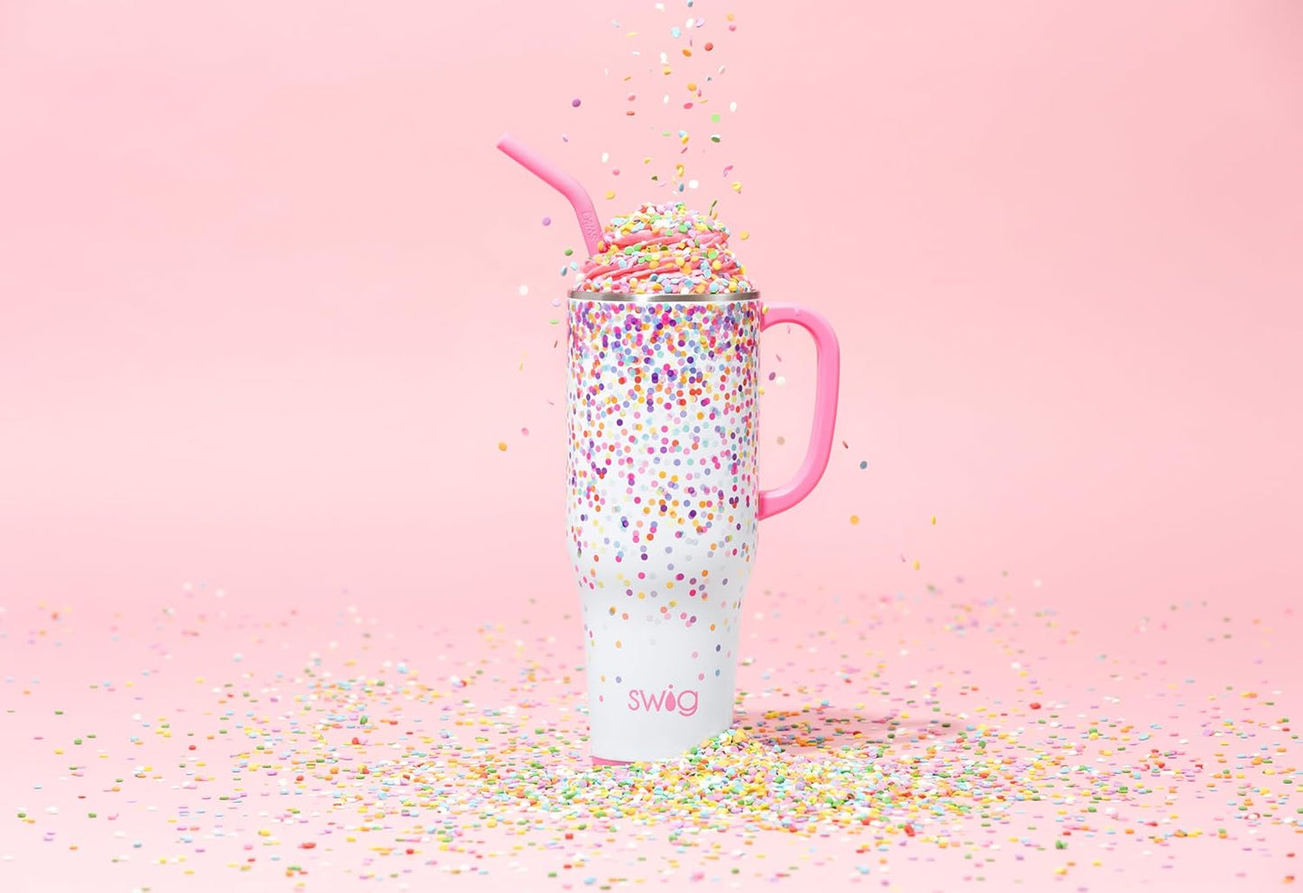 Swig Life 40 Oz Confetti Tumbler with Straw