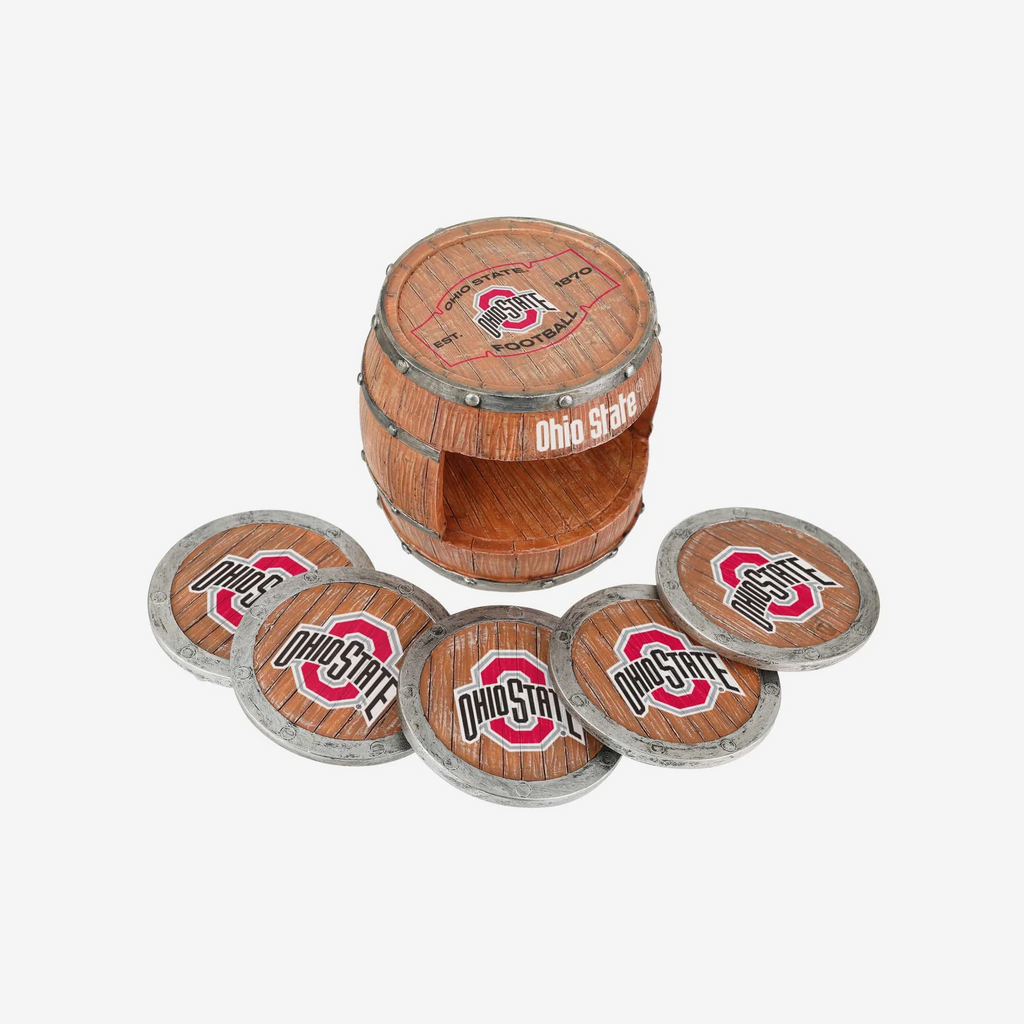 Ohio State Buckeyes 5 Pack Barrel Coaster Set