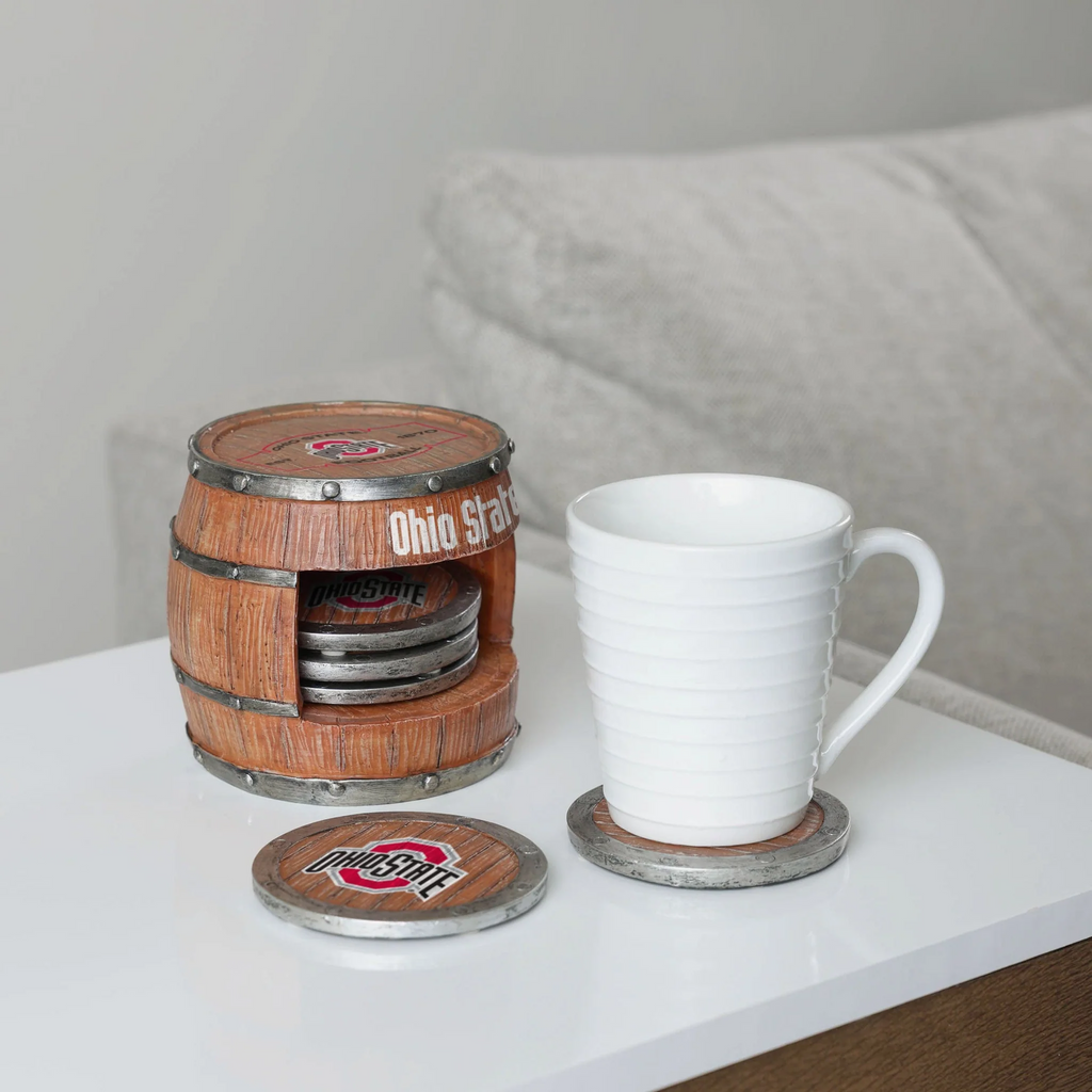Ohio State Buckeyes 5 Pack Barrel Coaster Set