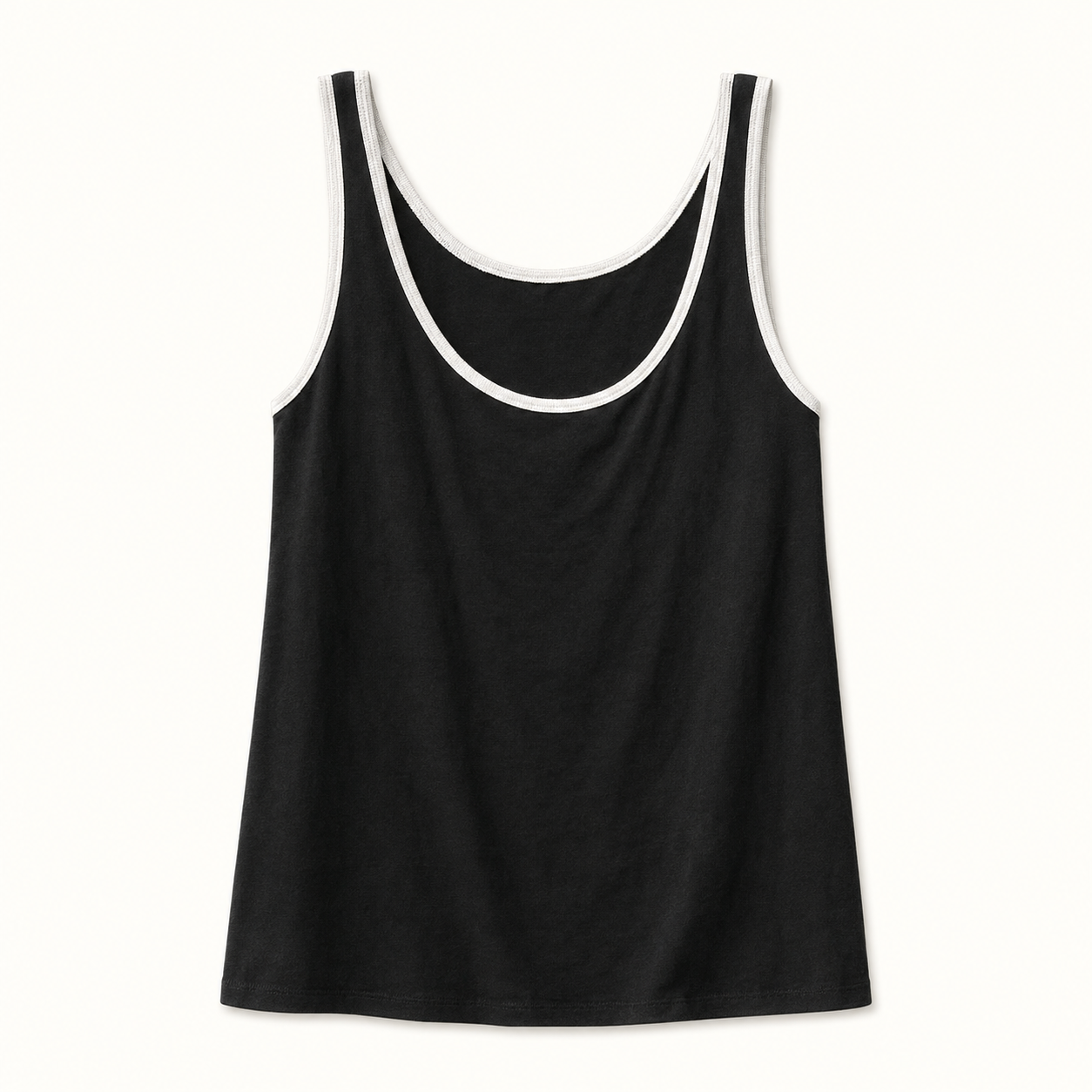 A New Day Women’s Contrast-Trim Tank Top Black