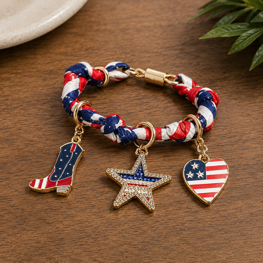 Fourth of July Scarf Charm Bracelet
