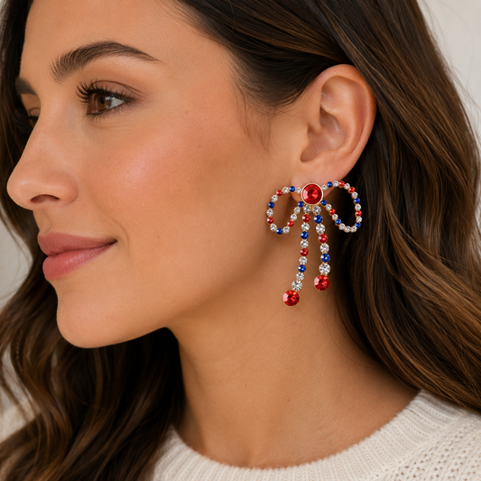 Crystal Bow Earrings