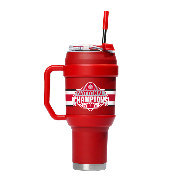 Ohio State 2024 National Champions 40oz Red Stainless Steel Tumbler