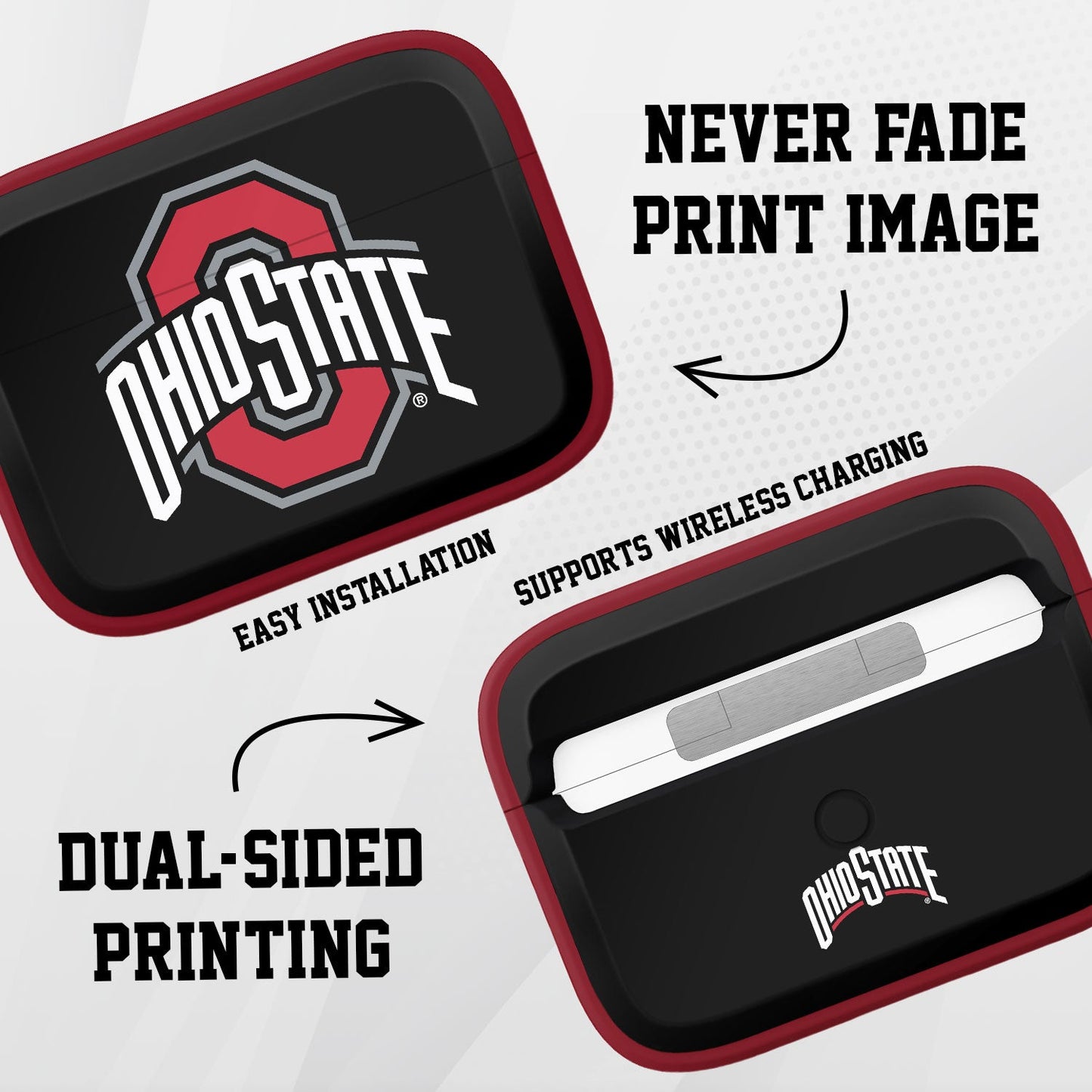 Ohio State Buckeyes HDX Apple AirPods Pro 1 & 2 Case Cover