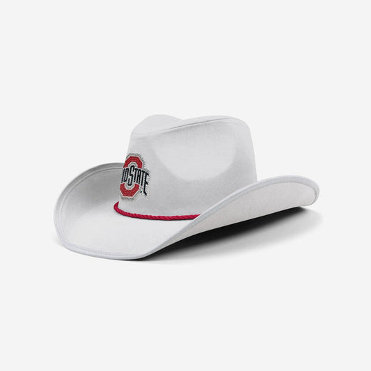 Ohio State Buckeyes White Rhinestone Logo Cowboy Hat