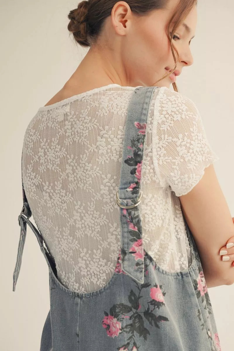 Jodifl Denim Floral Romper