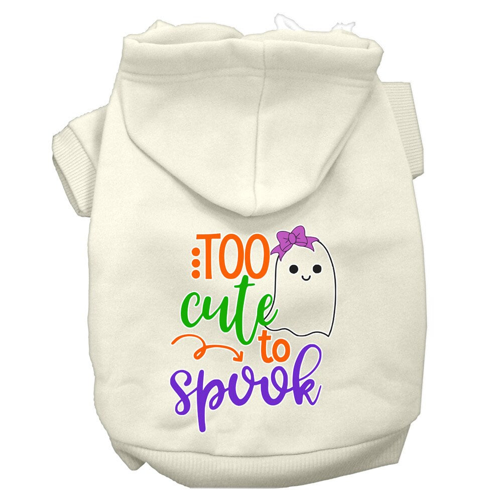 Halloween Pet Hoodie, "Too Cute To Spook Girly Ghost"