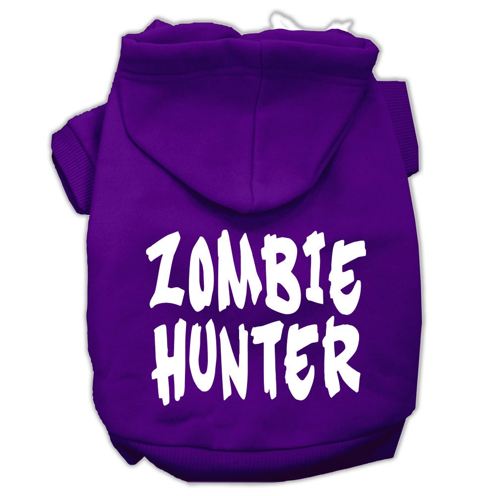 Halloween Pet Hoodie Screen Printed, "Zombie Hunter"