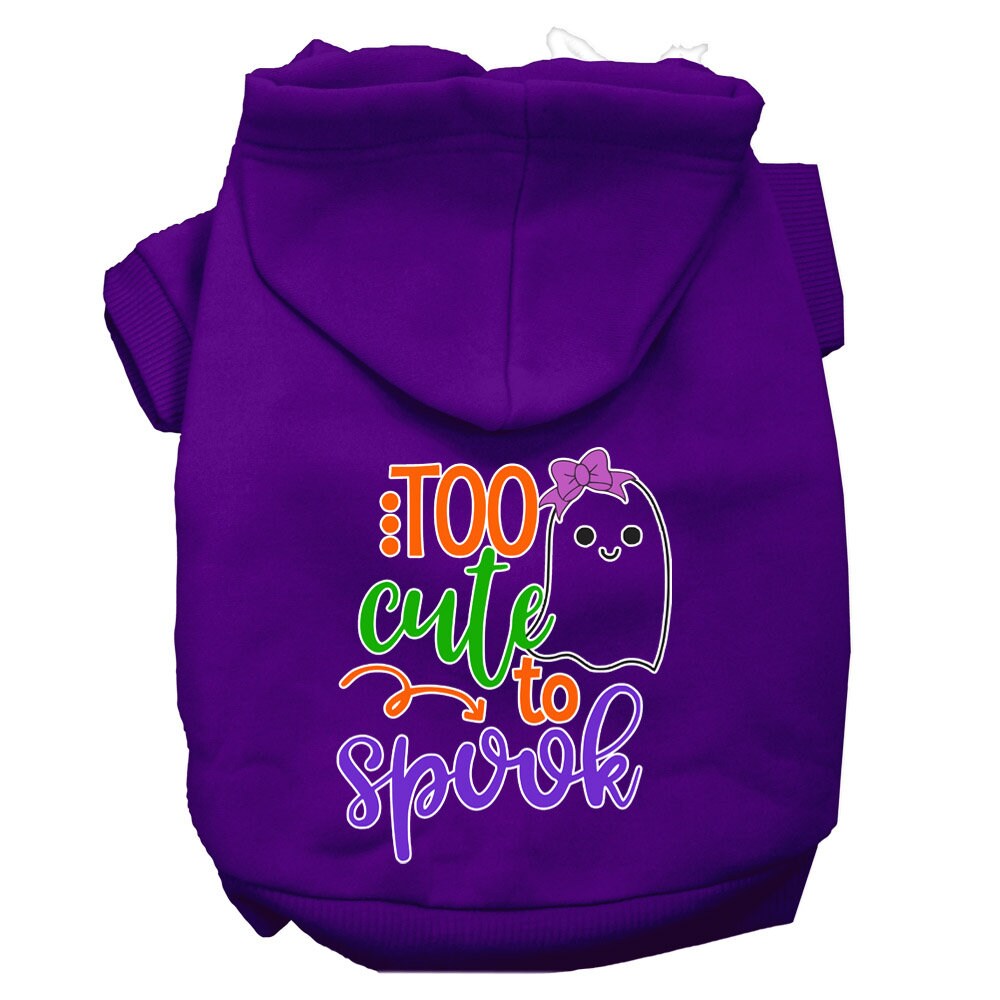 Halloween Pet Hoodie, "Too Cute To Spook Girly Ghost"