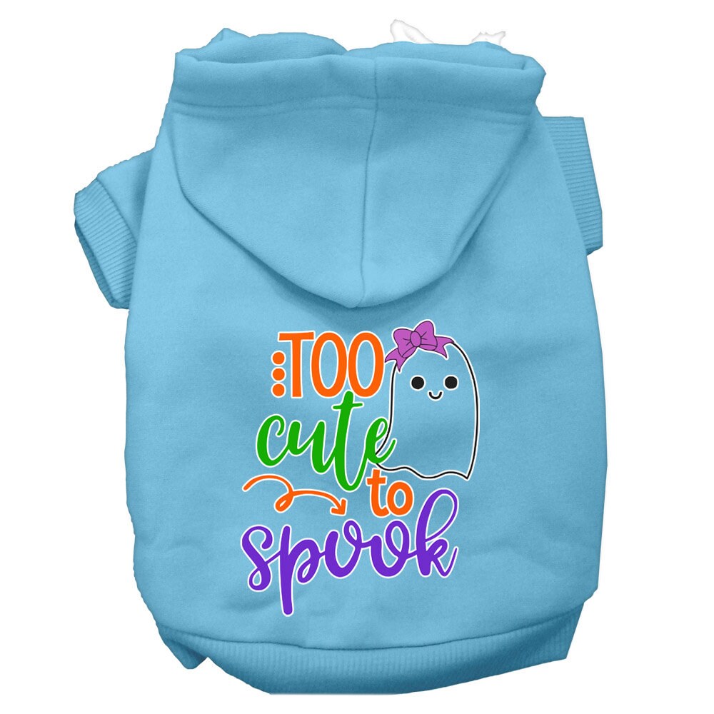 Halloween Pet Hoodie, "Too Cute To Spook Girly Ghost"
